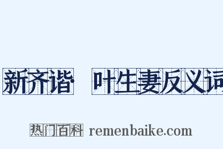 新齐谐·叶生妻反义词是什么意思的图片